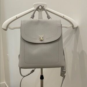 Kate Spade Light Gray Leather Backpack